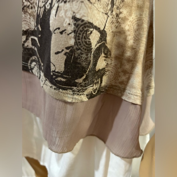 Style & Co embellished 3/4 sleeve blouse Sz. PM - Picture 4 of 8